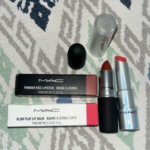 💋 MAC Bundle Glow Lip Balm 454 & Powder Kiss Lipstick 316💄